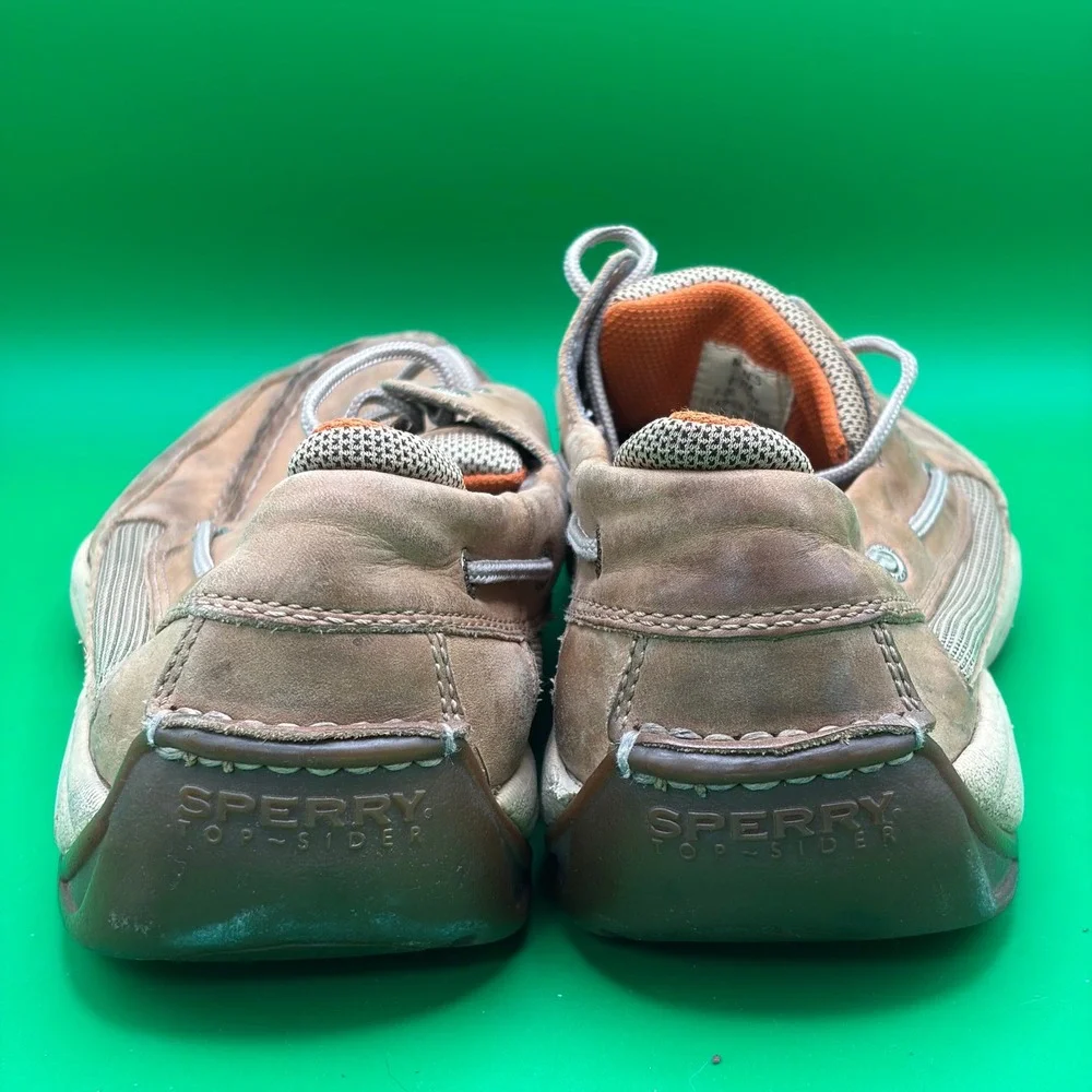 Sperry Top-Sider Boat Shoes Mens 13 M Tan Leather Casual Nautical Deck Loafers